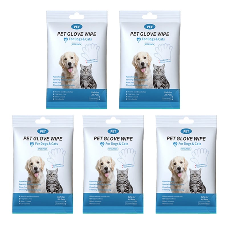 Pet Glove Wipes för Hundar & Katter