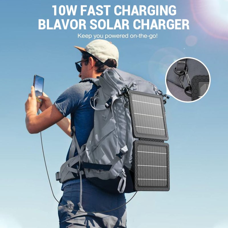 Sakerplus 10W Fast Charging Portable Solar Charger
