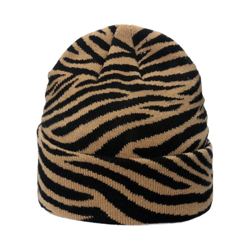 Warm Animal Print Knit Hat