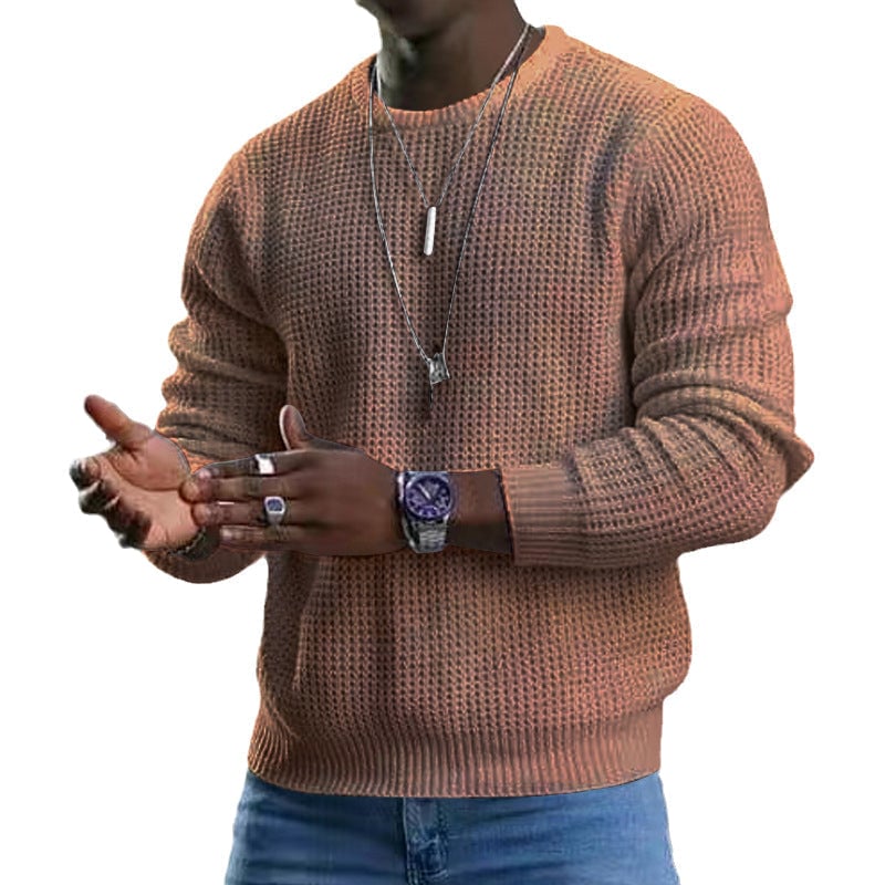 Langærmet Pullover-sweater med rund hals