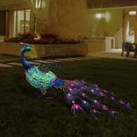 Solar Powered Peacock Garden Statue