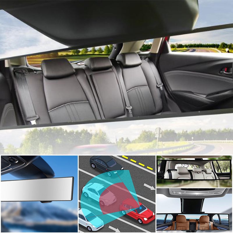Wide-Angle Curved Rearview Mirror for Car Interior