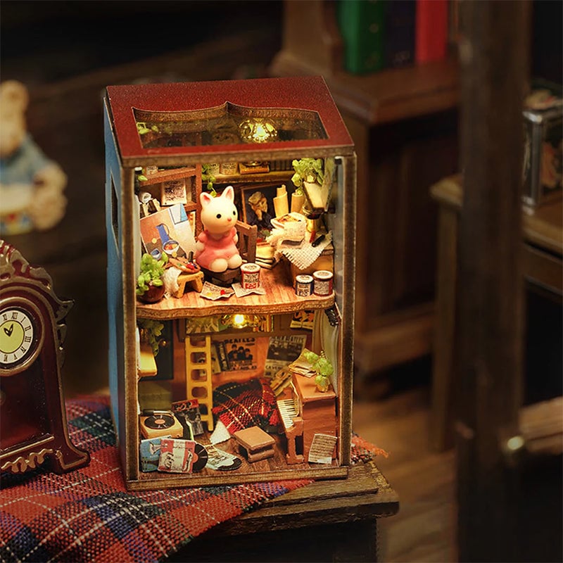 Mini-Kaninchenstadt Holz Puppenhaus-Bausatz mit Möbeln