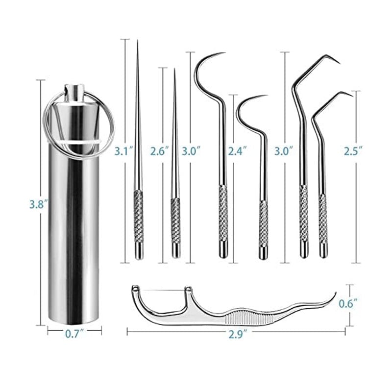Juego de Palillos de Dientes de Acero Inoxidable
