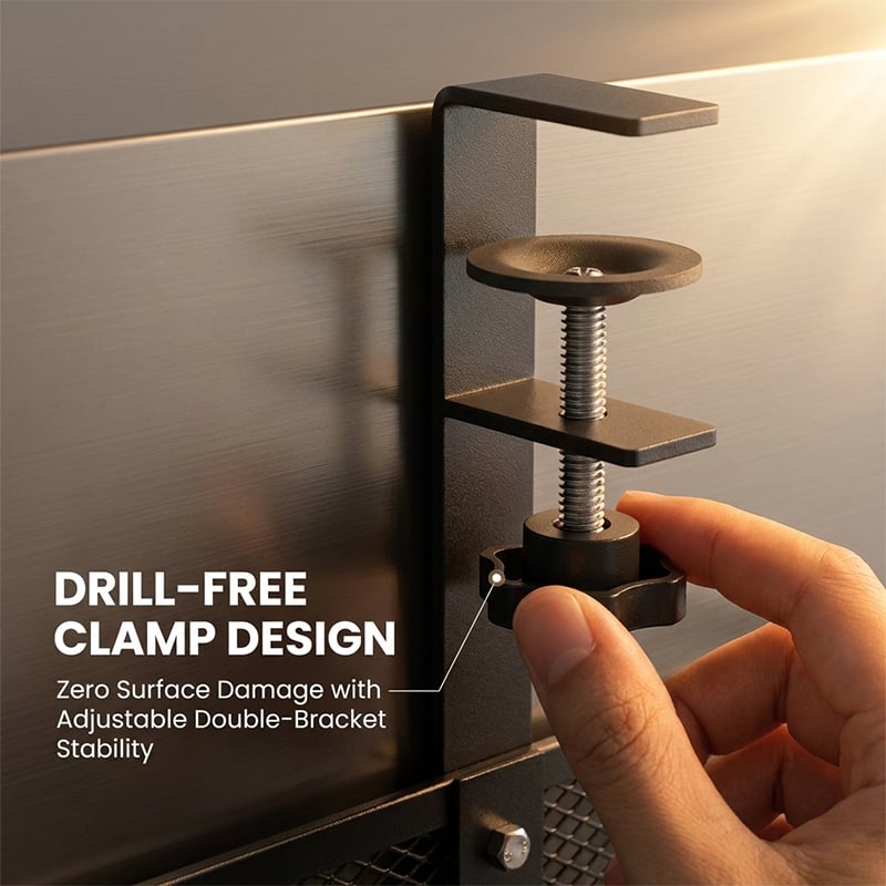 Adjustable No-Drill Under-Desk Cable Organizer