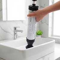 High-Pressure Toilet Plunger Set with Dual Suction Cups