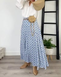 Elegant nederdel med geometrisk print