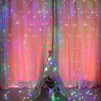 Sakerplus LED Copper String Curtain Lights with USB Remote