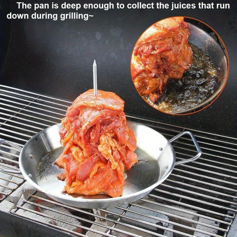 Stainless steel vertical screw grill pan