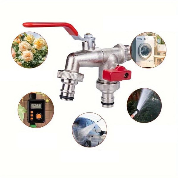 Zinc Alloy Dual Outlet Faucet for Gardening