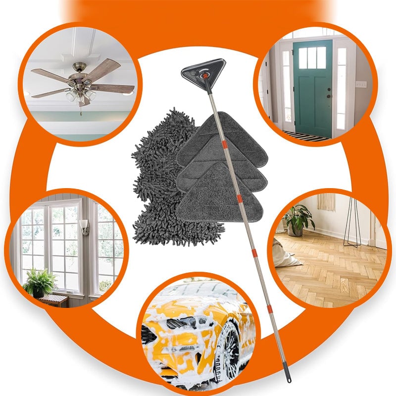 Five-section triangular mop