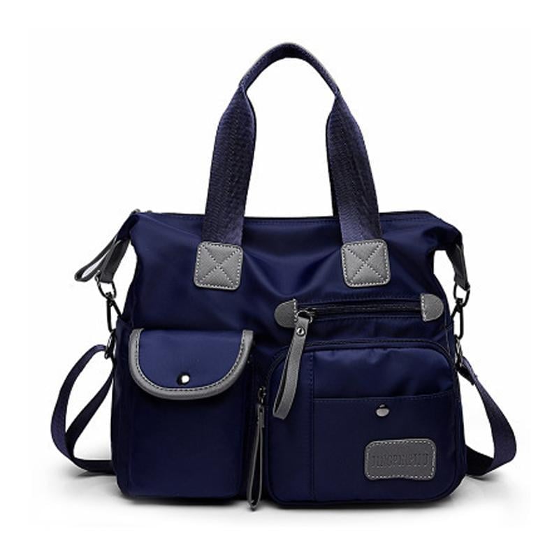 Women's Multi-pockets Travel Zipper Shoulder Bag, Portable Outdoor Duffel Handbags