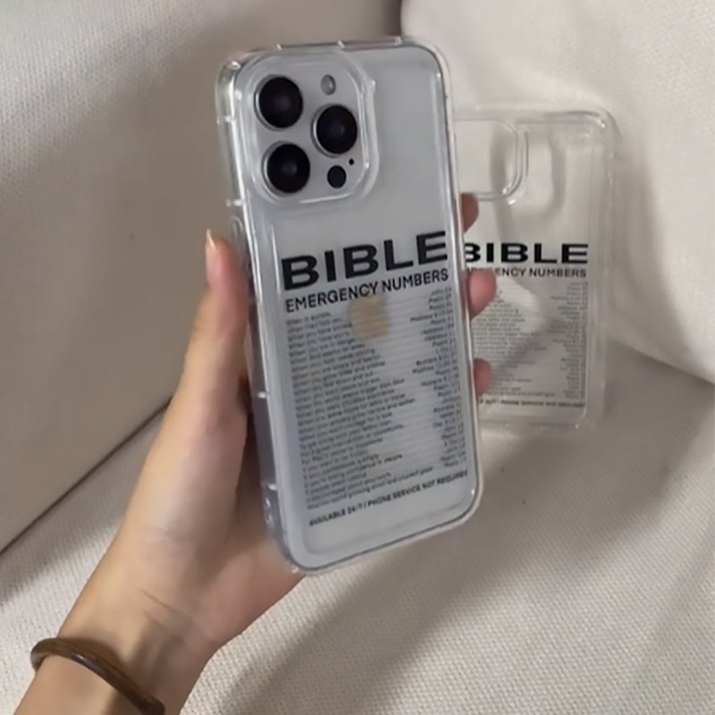 Bible Number Pattern Clear Phone Case