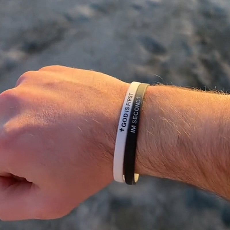 2 Pack- God Is First Bracelet Im Second Motivational Message Bracelet