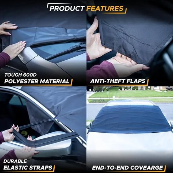 Enhanced 600D Oxford Fabric Windshield Frost Cover