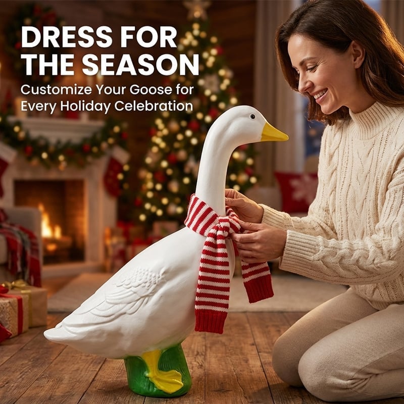 Charming Porch Goose Statue