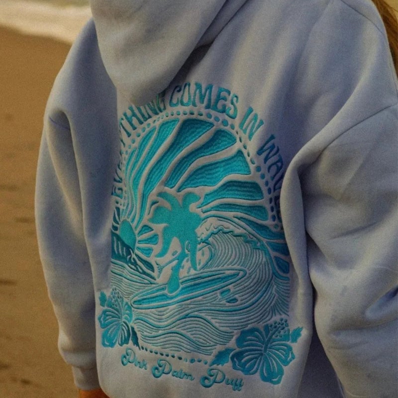 Oversized hoodie met zonsondergang achtervolgen