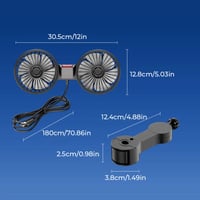 Dubbele kop Mini USB Autoventilator