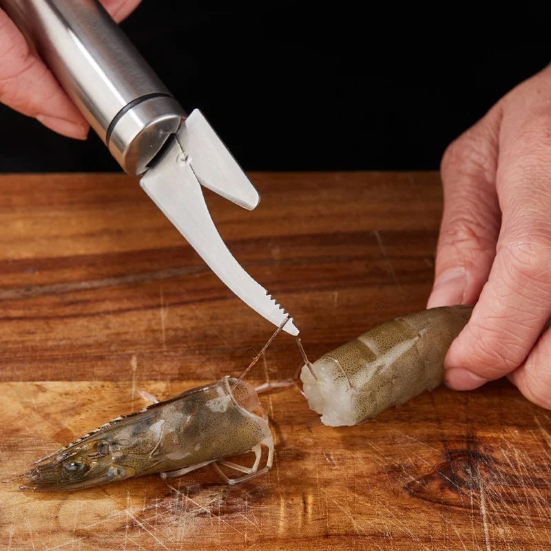 Coltello multifunzionale per fauci di pesce con linea di gamberetti 5 in 1