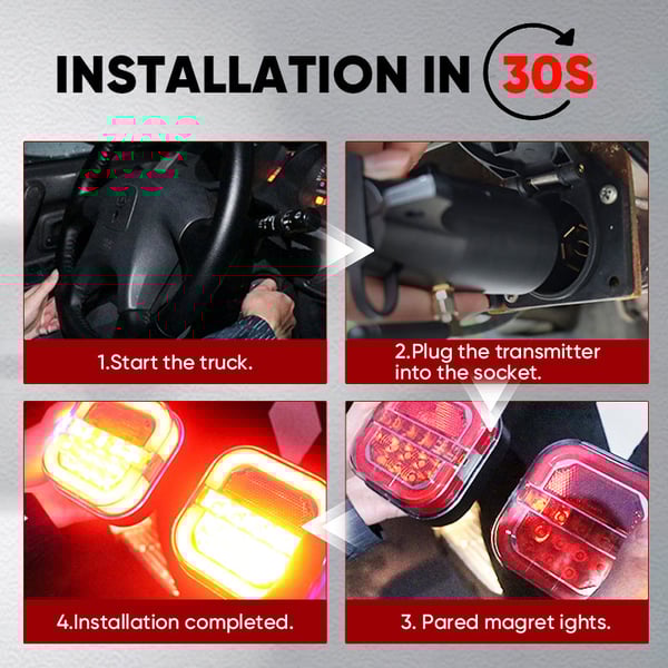 Sakerplus Wireless Trailer Lights Kit