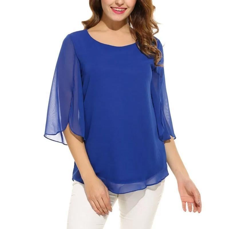 Blusas de gasa con manga acampanada