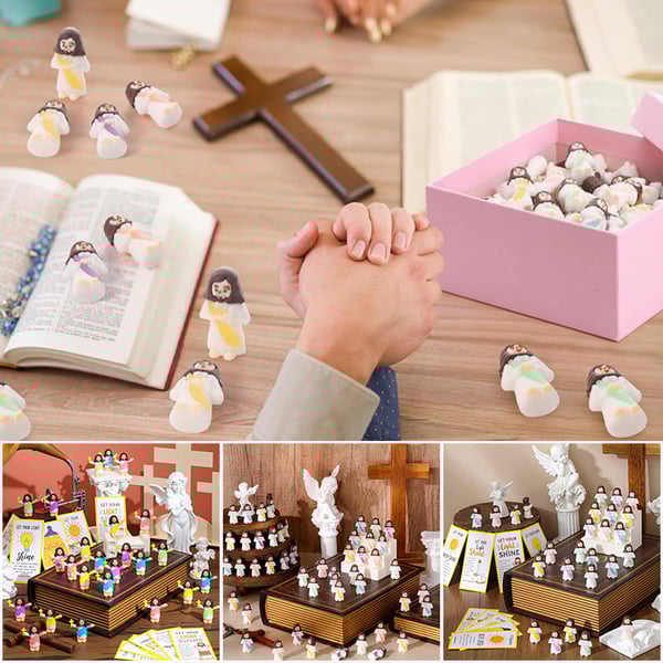 Glow in the Dark Mini Jesus Figurines with Bible verse Cards (5 pcs)