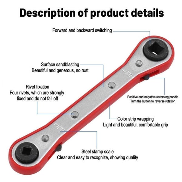 Sakerplus Maintenance Double-ended Square Ratchet Wrench