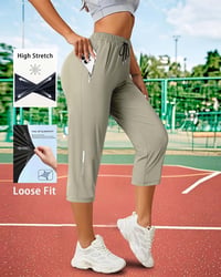 Outdoor zipper pocket sports cropped pants
