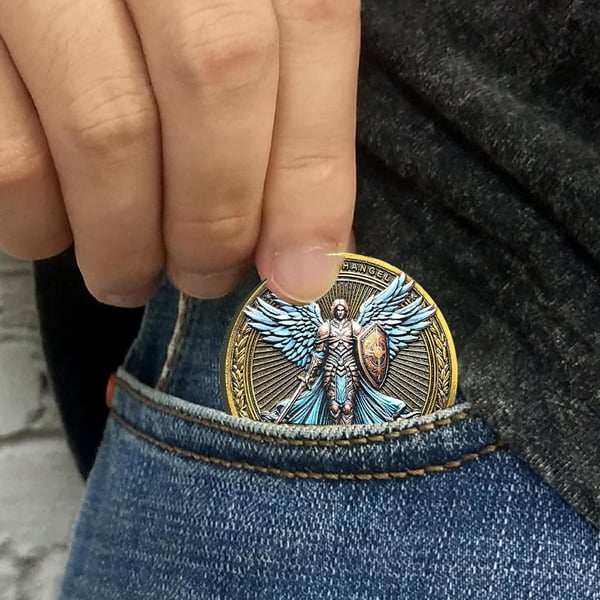 Erkeengelen Michael Watches Over Us Challenge Coin