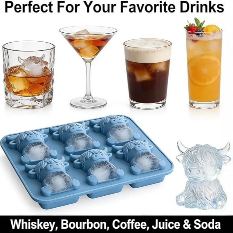 New - Highland Cow Silicone Ice Cube Tray
