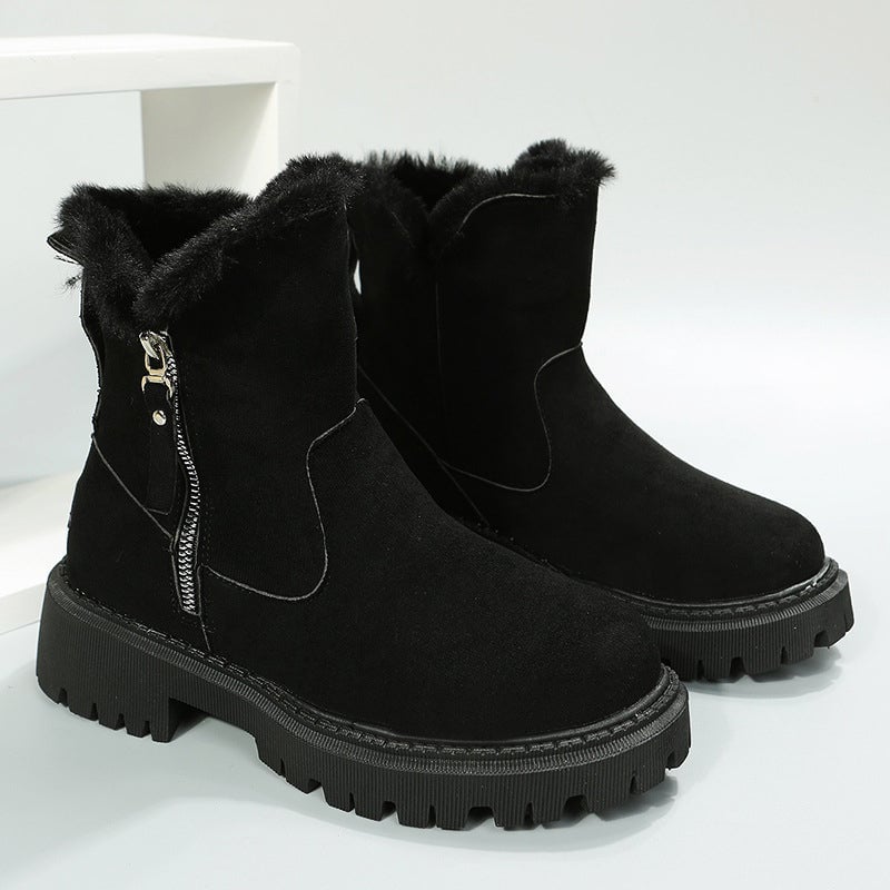 Modische Kurzschaft-Martinsstiefel mit seitlichem Reißverschluss