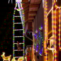 Santa Claus LED Ladder Light