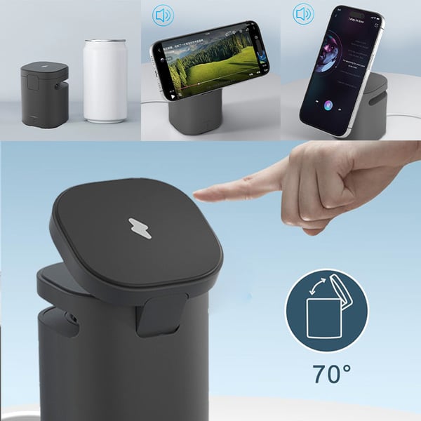 3-in-1 Magnetic Wireless Speaker & Dual Charger with Adjustable Stand