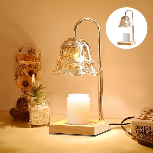 Wood Candle Warmer Lamp with Timer