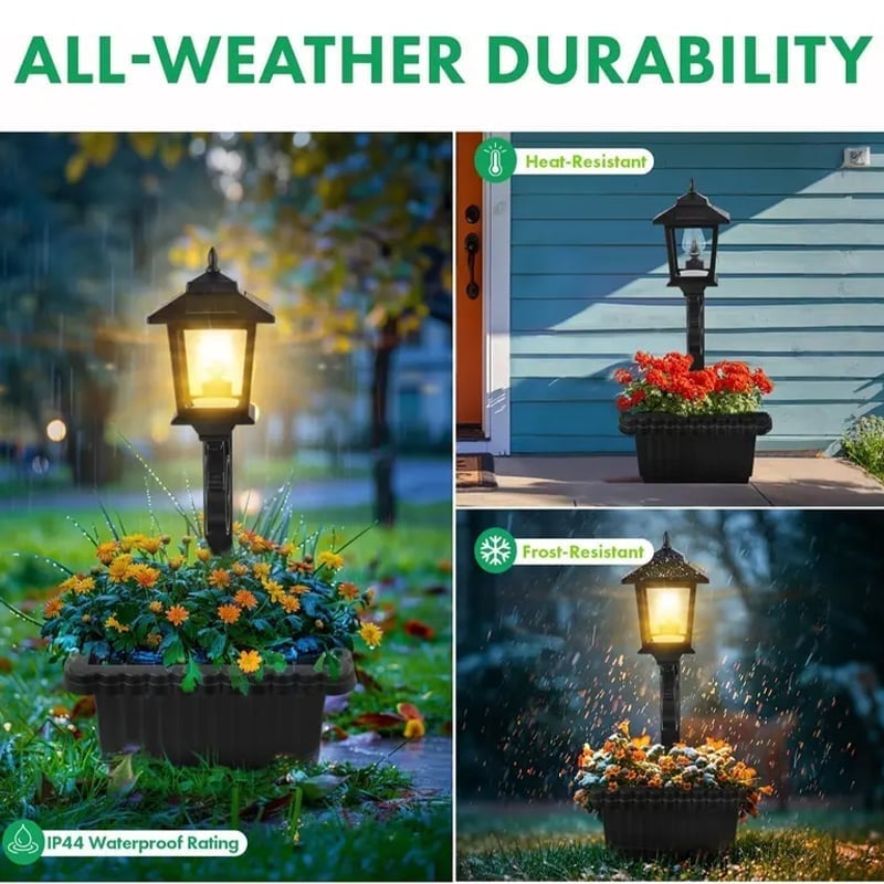 2-in-1 Solar Powered Outdoor Post Light with Integrated Planter Box