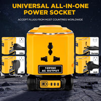 200W Power Inverter for Dewalt/Makita/Milwaukee/Ryobi 18-20V to 120V Adapter