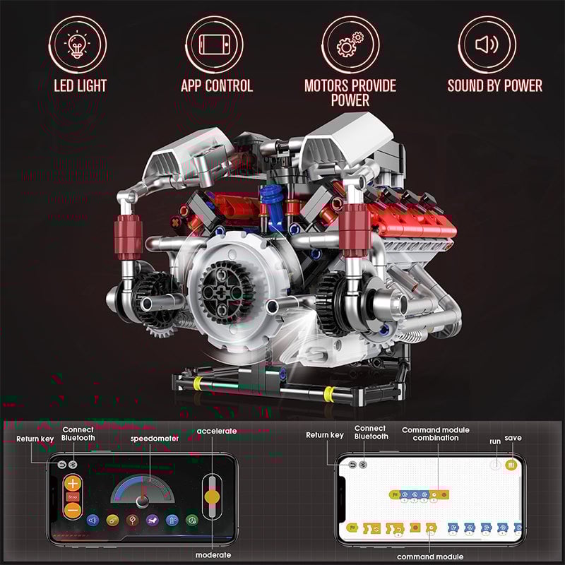 Sakerplus® V8 Working Car Engine Kit