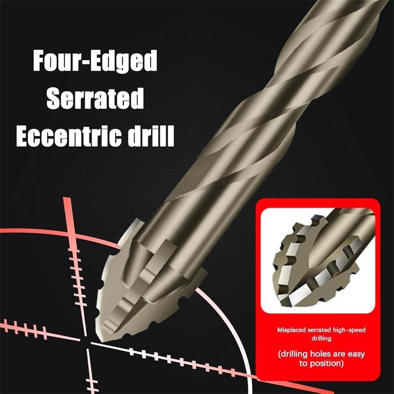 Four-Flute Sawtooth Eccentric Drill Bit