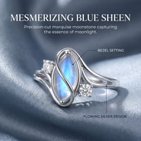 Ovaler Mondstein-Geometrie-Ring