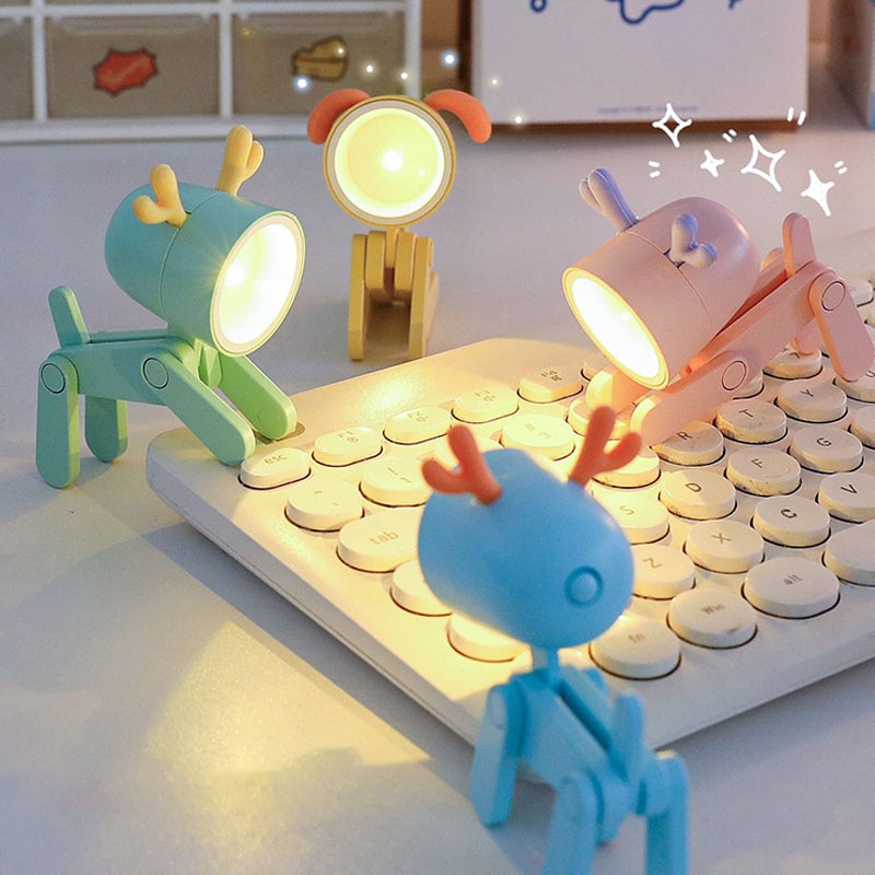 Mini lampe de nuit LED en forme de chiot et de cerf avec dessin animé mignon