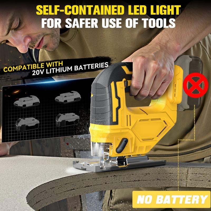 Sakerplus Cordless Brushless Jigsaw with LED