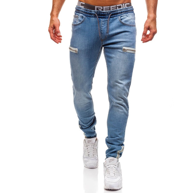 Jeans casual sport hombre con cremallera