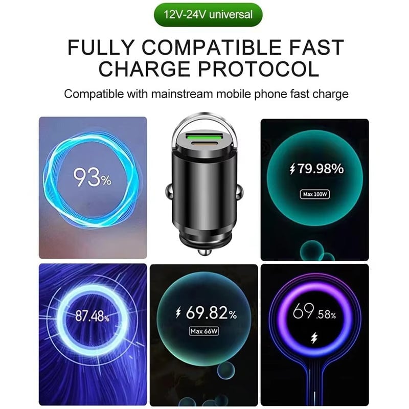 Metal Pull-Ring Invisible Fast Car Charger