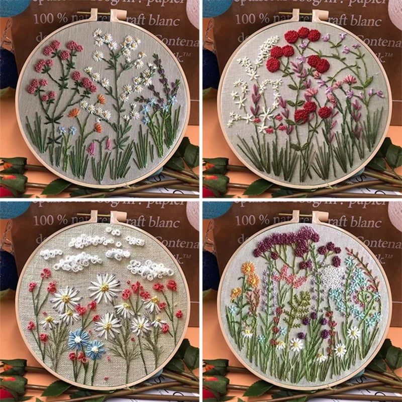 Bloemenpakket met borduurringen voor beginners