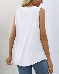 Square neck sleeveless tank top