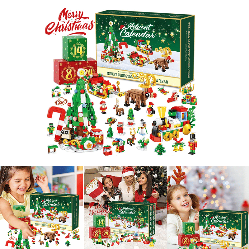 Adventskalender mit Weihnachts-Bausteinen
