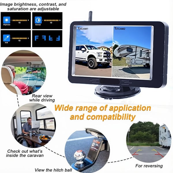 Sakerplus Magnetic Solar Wireless Backup Camera