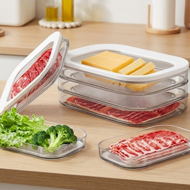 Multi-Layer Food Storage Box with Lid