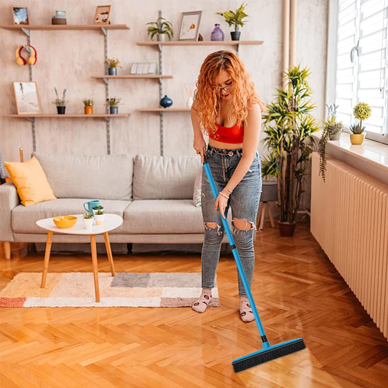Three-Section Telescopic Pole Carpet Delinting Broom