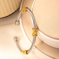 Two Tone Knot Twisted Bangle